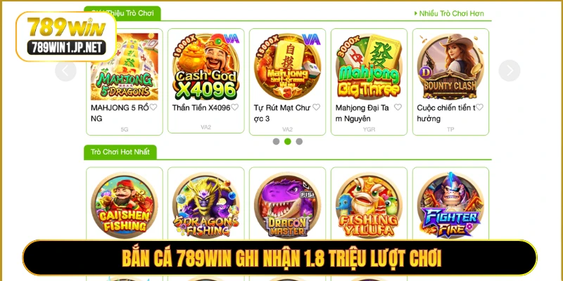 Bắn cá 789WIN ghi nhận 1.8 triệu lượt chơi
