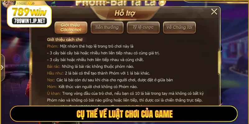 Cụ thể về luật chơi của game