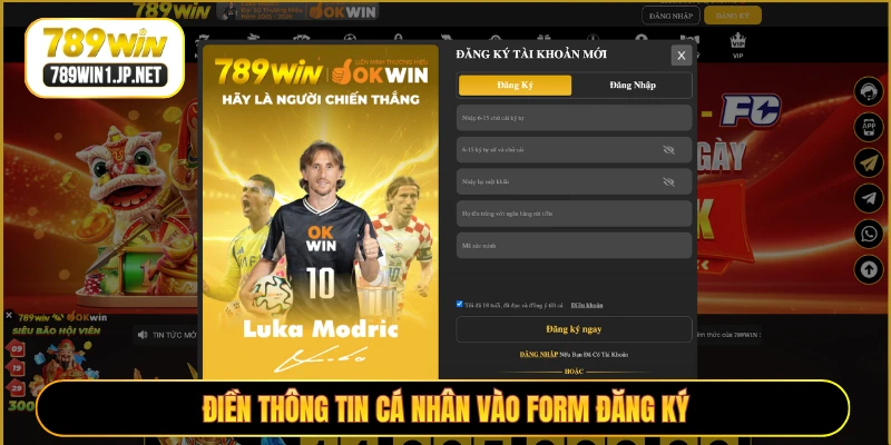 Điền thông tin cá nhân vào form đăng ký