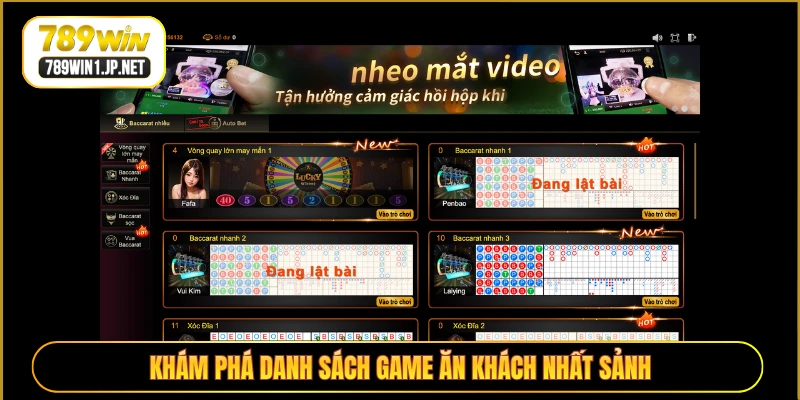 Khám phá danh sách game ăn khách nhất sảnh