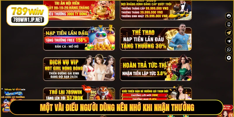 Một vài điều người dùng nên nhớ khi nhận thưởng