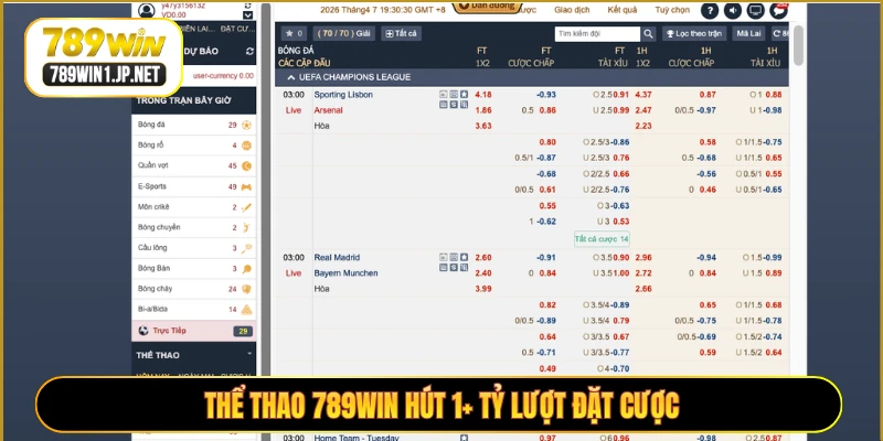 Thể thao 789WIN hút 1+ tỷ lượt đặt cược